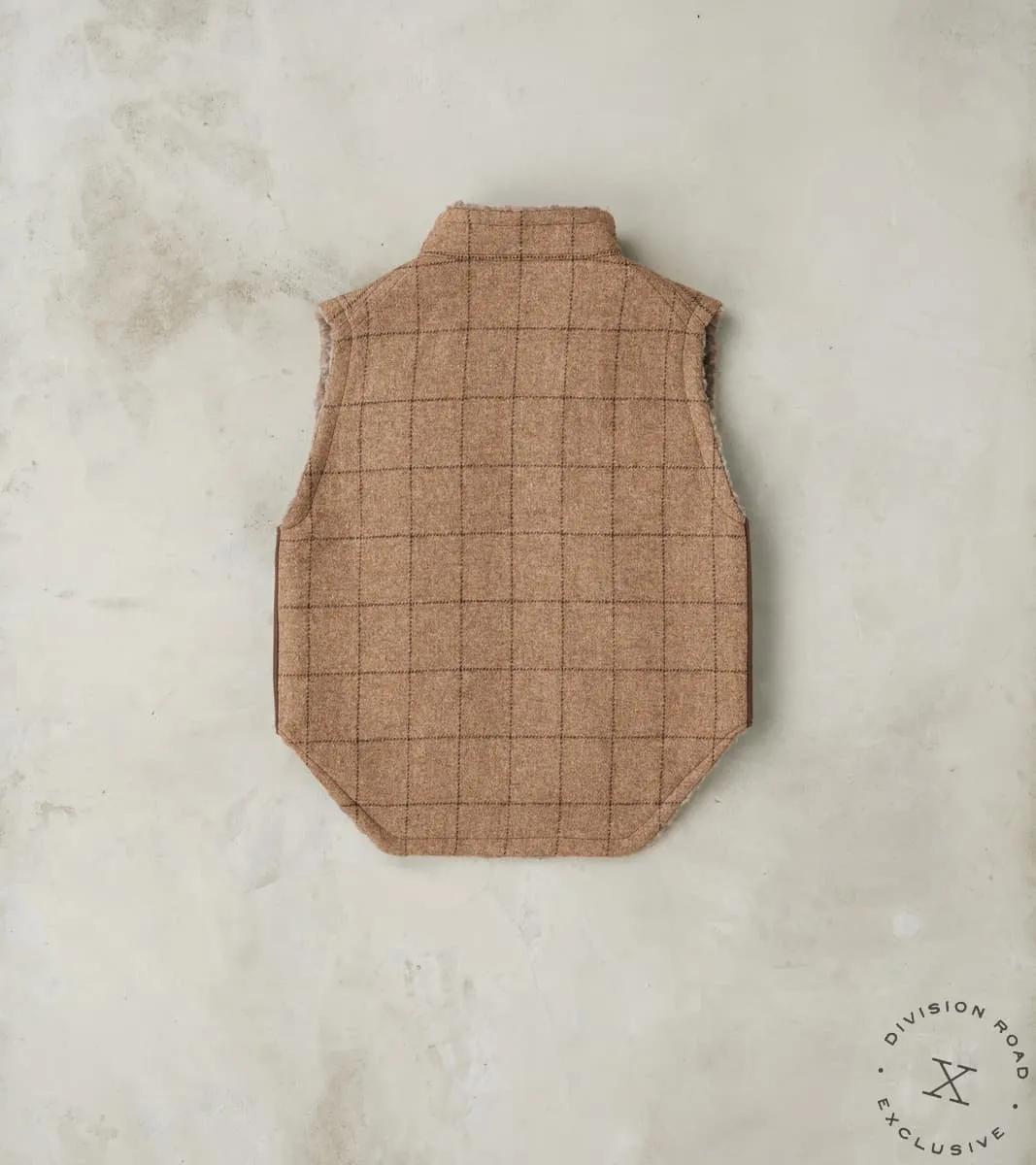 English Army Jerkin Vest - Marling & Evans® Natural Undyed Windowpane & Natural Fleece sold by Division Road product image thumbnail 2