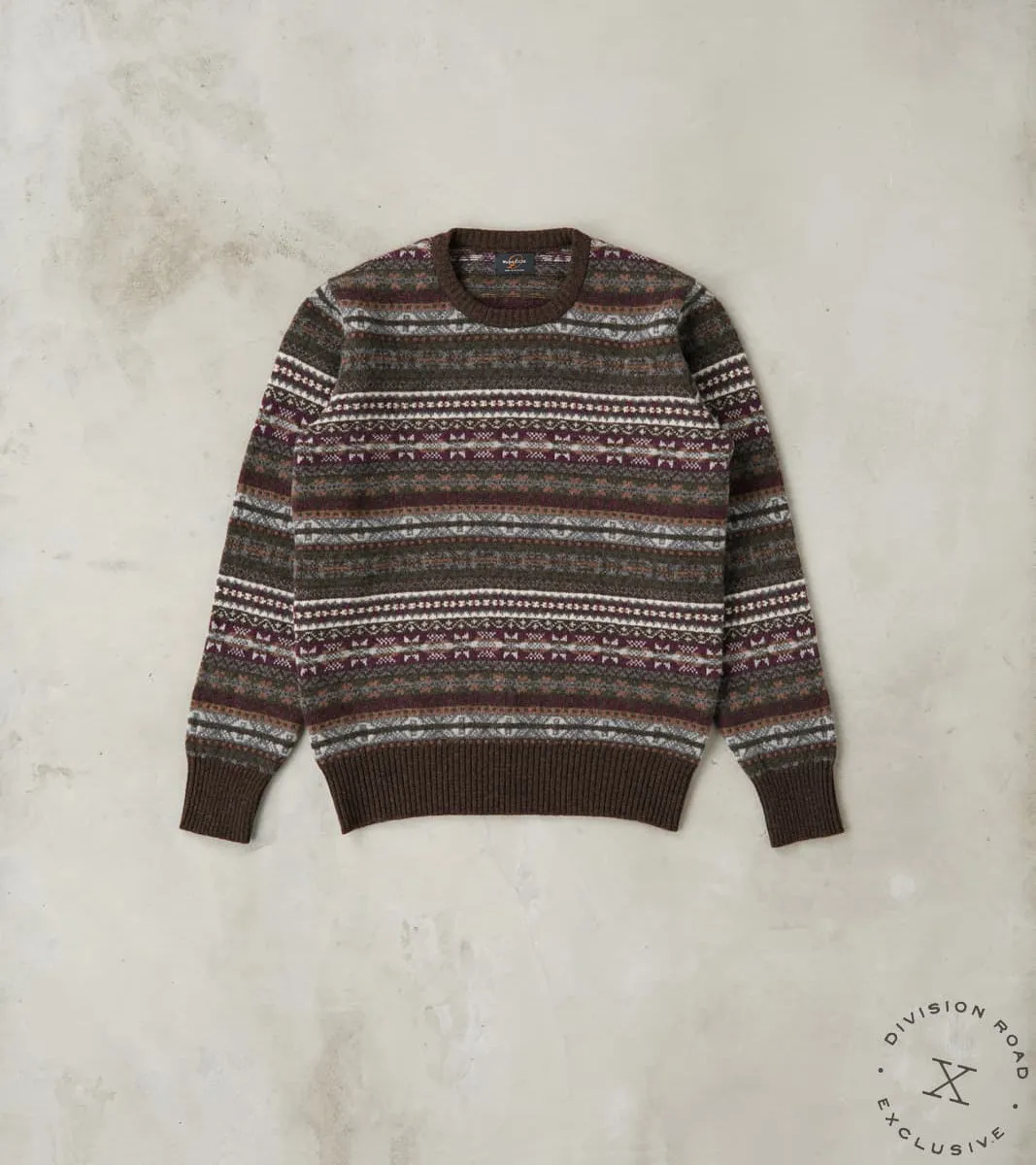 Fair Isle Lambswool Crewneck - Cocoa sold by Division Road