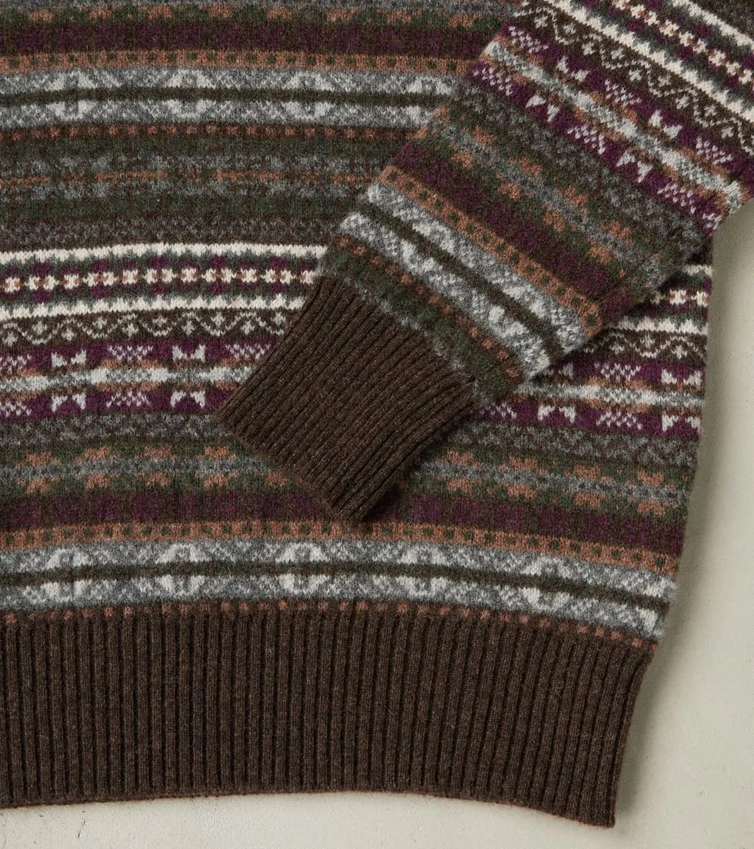 Fair Isle Lambswool Crewneck - Cocoa sold by Division Road product image thumbnail 5