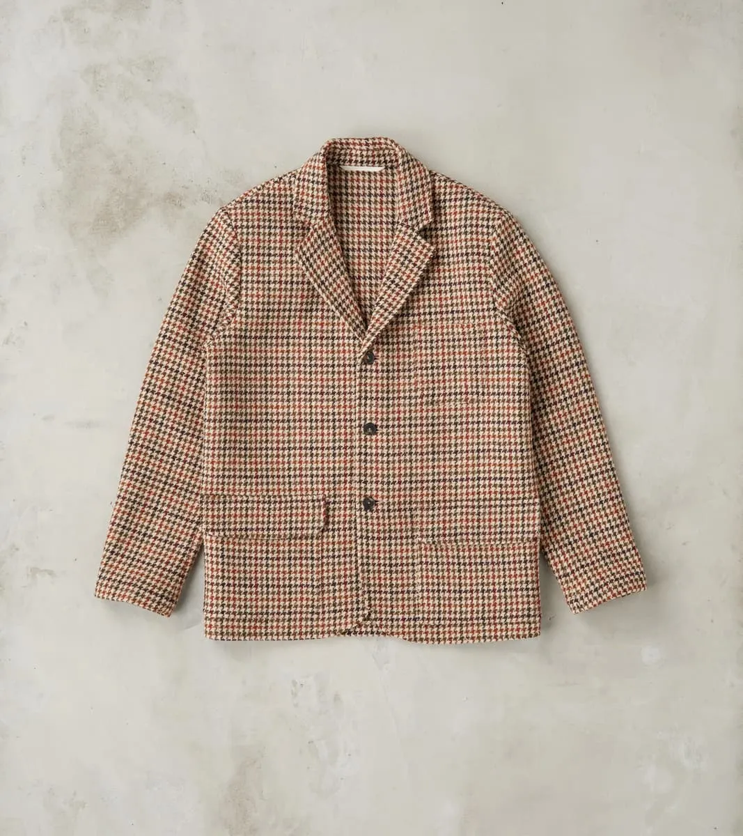 Harris Tweed Geography Teacher Jacket - Brick Red Houndstooth sold by Division Road