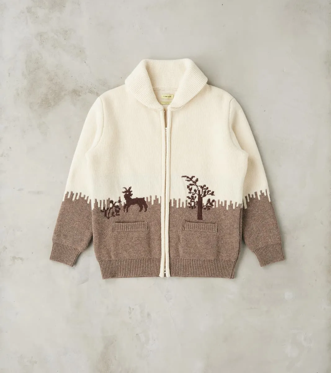 French Merino Wool Jacquard Zipped Sweater - Goat & Tree sold by Division Road