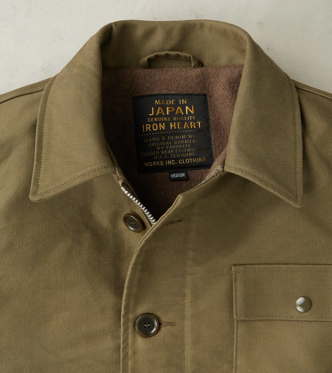 45-GRN - A2 Deck Jacket - 14oz Army Green Oiled Whipcord sold by Division Road product image thumbnail 4