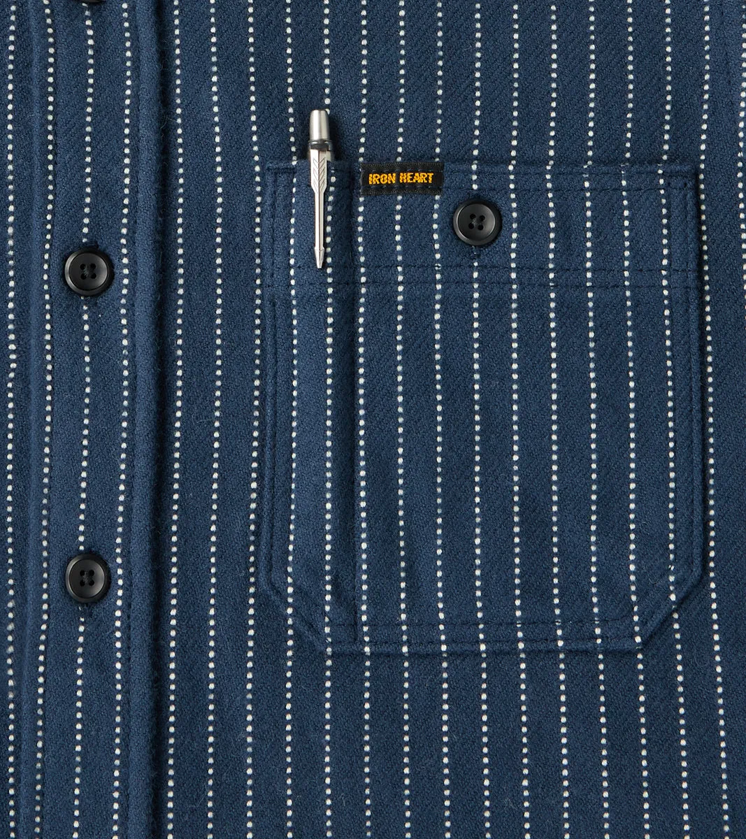 402-NAV - Work Shirt - 12oz Ultra Heavy Flannel Navy Chalk Stripe sold by Division Road product image thumbnail 5