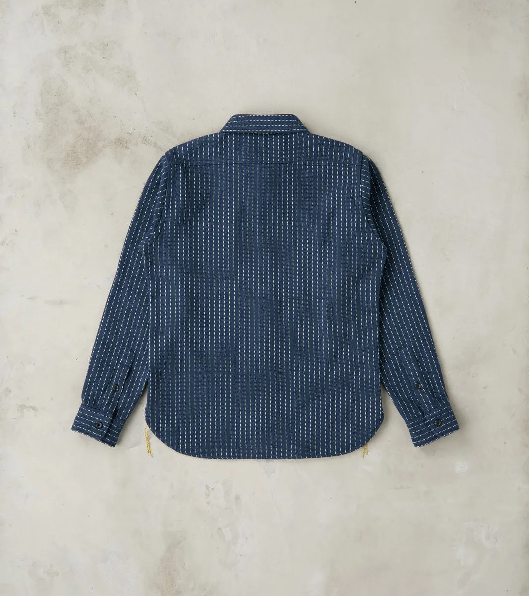 402-NAV - Work Shirt - 12oz Ultra Heavy Flannel Navy Chalk Stripe sold by Division Road product image thumbnail 2
