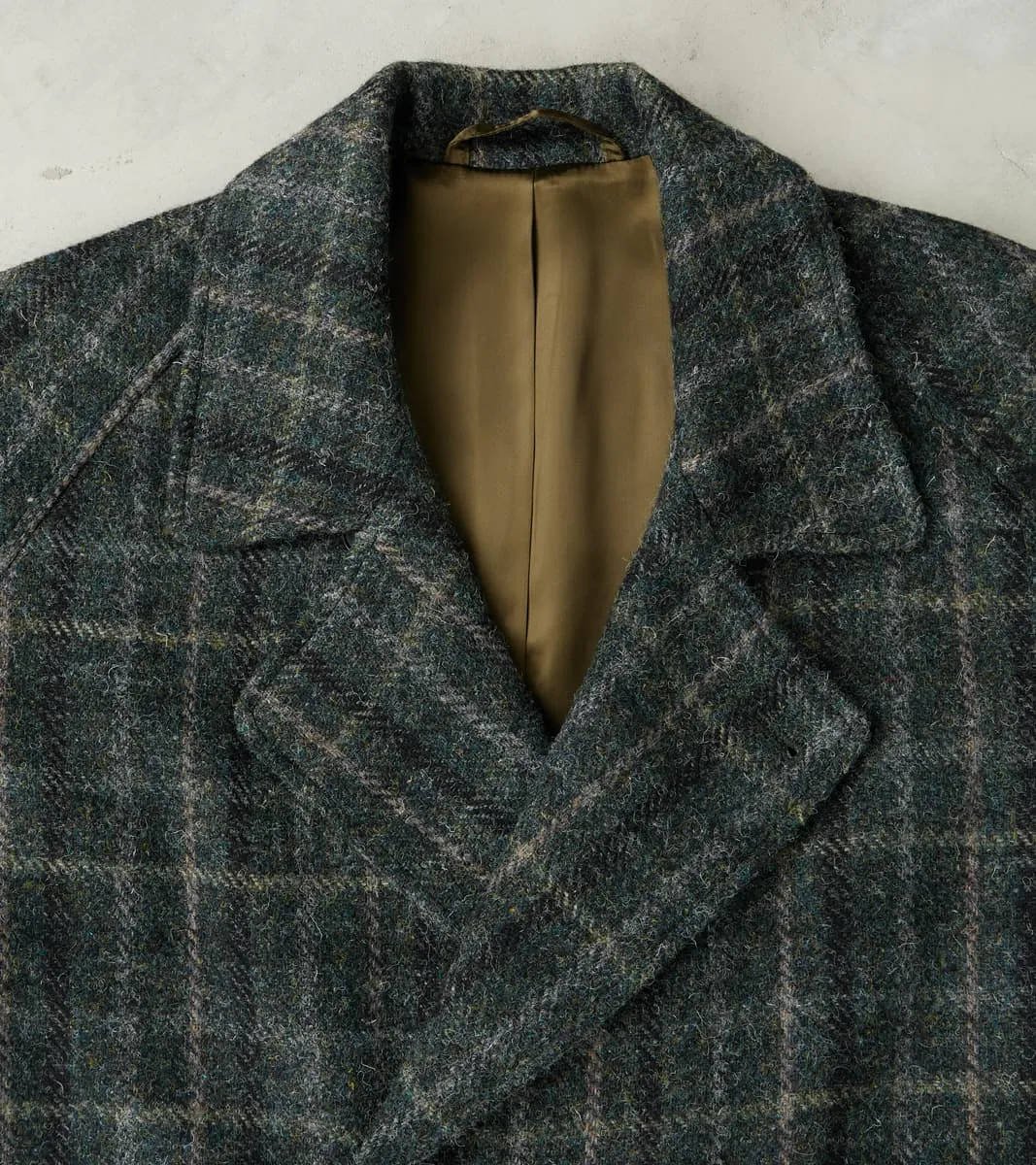 Harris Tweed Grandad Trench Coat - Grey Windowpane Check sold by Division Road product image thumbnail 4