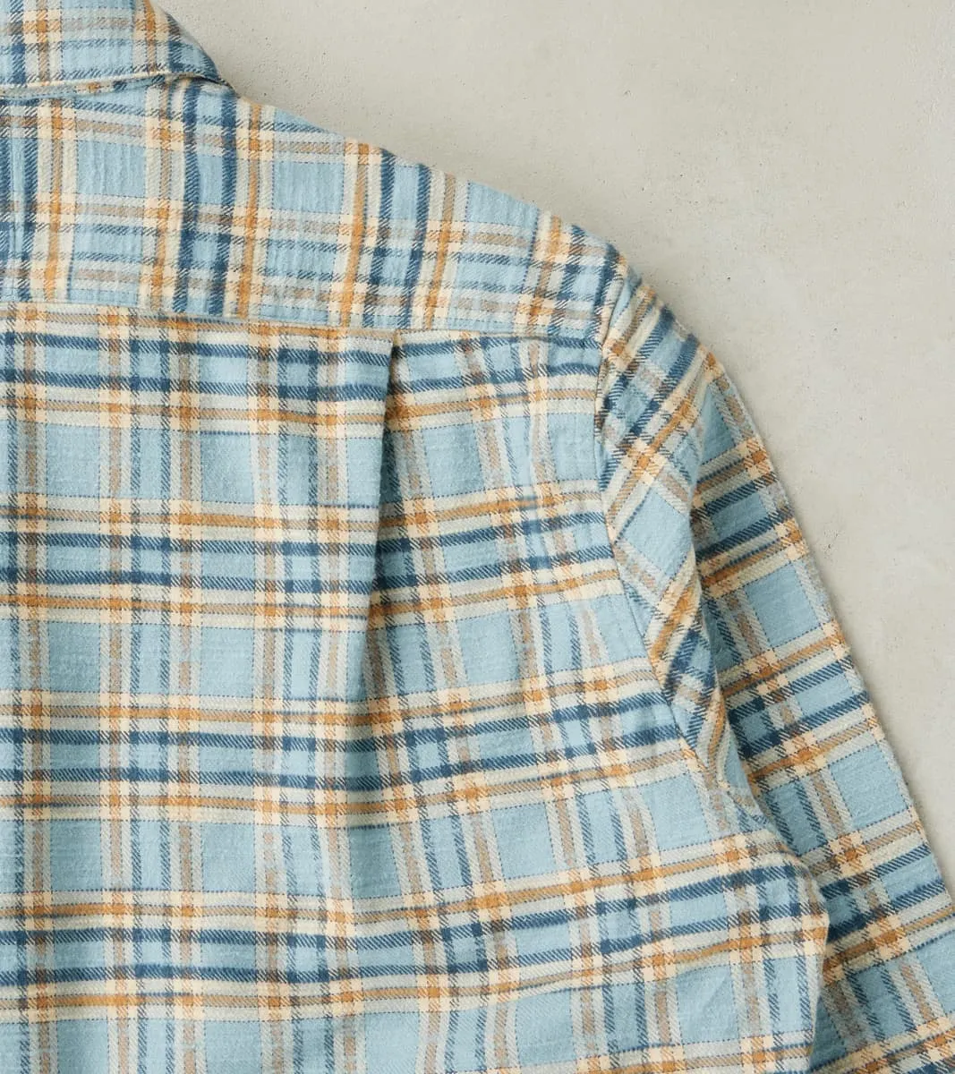 Japanese Slubbed Twill Check Camper - Sky Blue sold by Division Road product image thumbnail 5