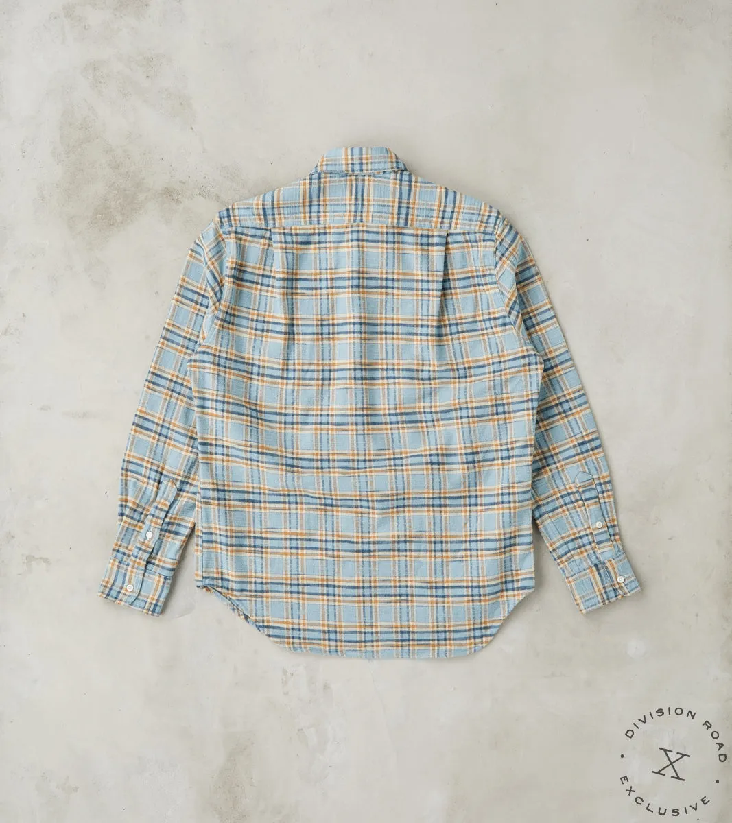 Japanese Slubbed Twill Check Camper - Sky Blue sold by Division Road product image thumbnail 2