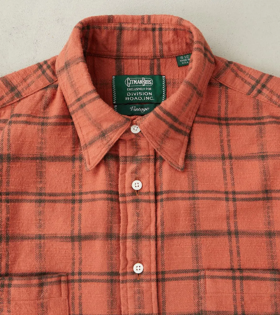Japanese Slubbed Twill Check Camper - Rust sold by Division Road product image thumbnail 3
