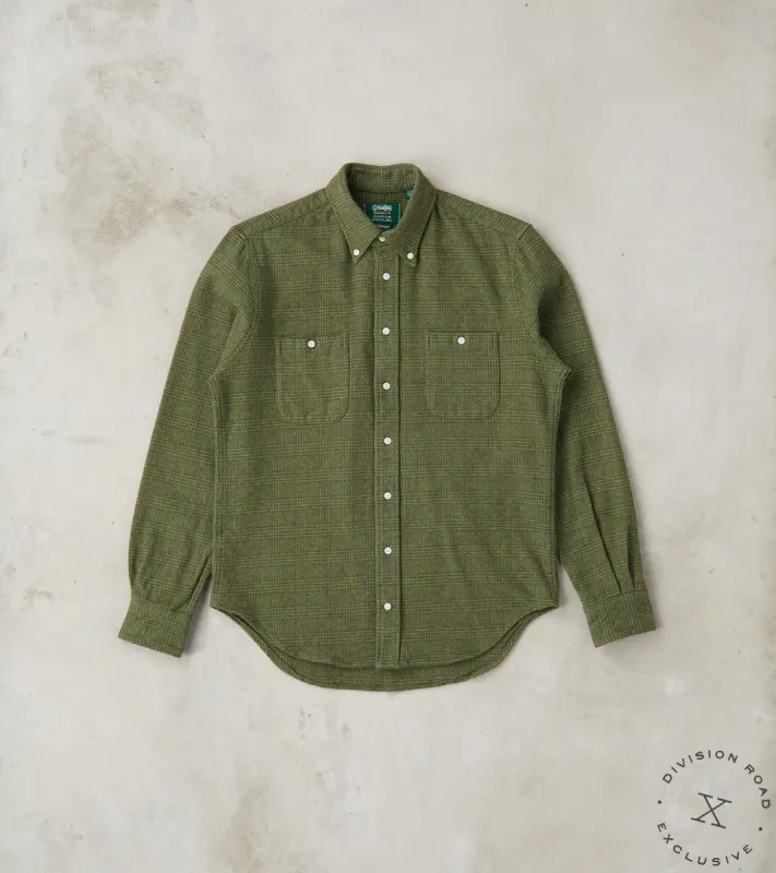 Japanese Glen Plaid Cotton Tweed - Olive & Cedar sold by Division Road