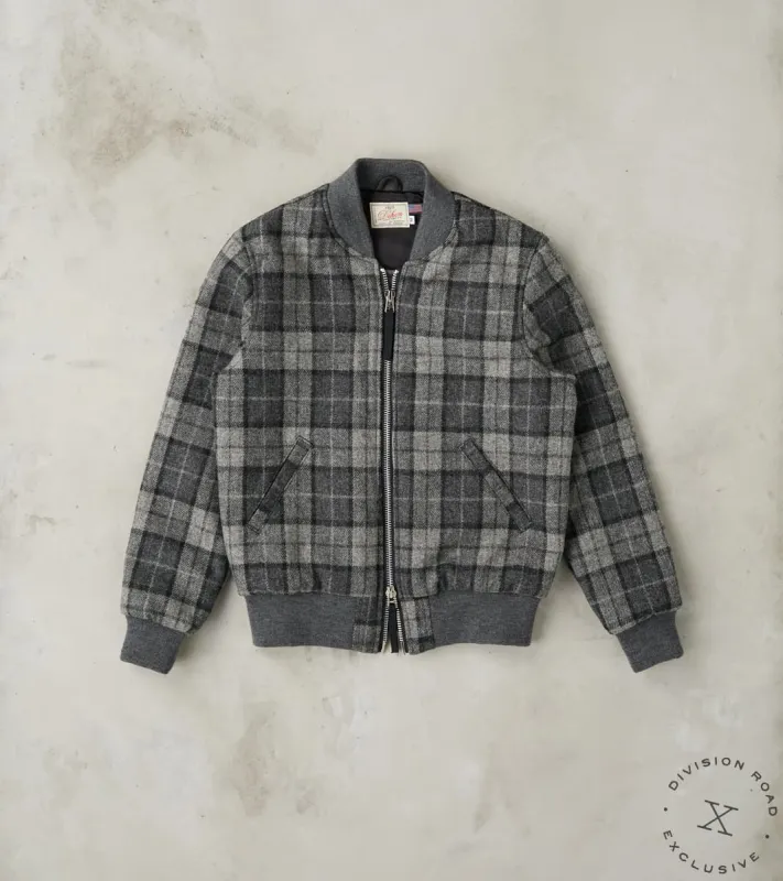 Flyers Club Bomber - Fox Brothers® Tweed - Slate Grey Check sold by Division Road