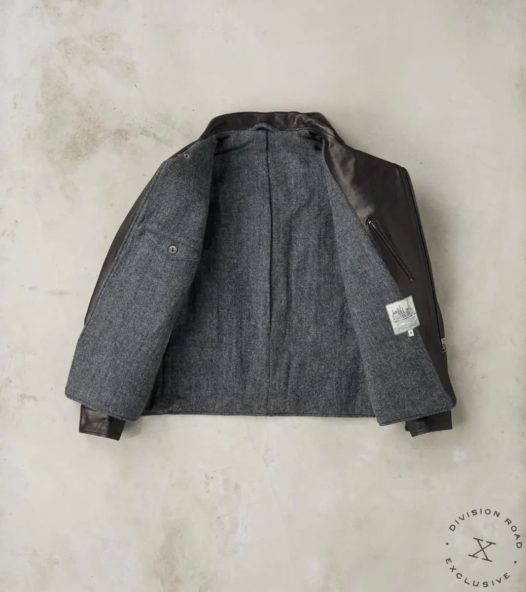 English Air Force Sidcot Jacket - Black Washed Vegetable Tanned Horsehide sold by Division Road product image thumbnail 3
