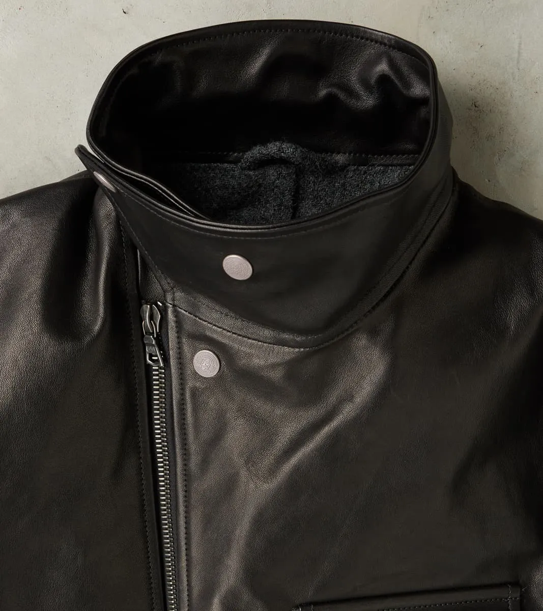 English Air Force Sidcot Jacket - Black Washed Vegetable Tanned Horsehide sold by Division Road product image thumbnail 5