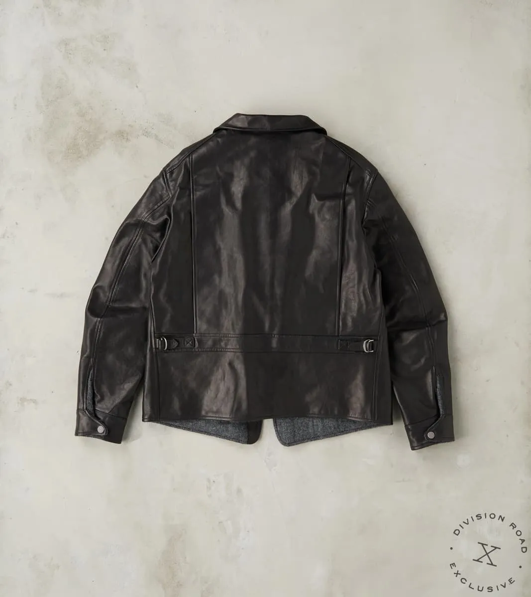 English Air Force Sidcot Jacket - Black Washed Vegetable Tanned Horsehide sold by Division Road product image thumbnail 2
