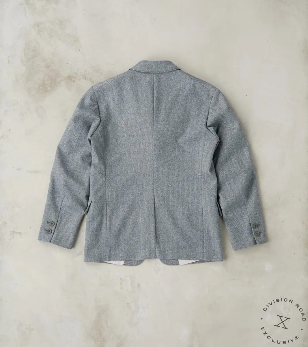 American Sack Jacket - Fox Brothers® Grey Chalk Stripe Herringbone Worsted Flannel sold by Division Road product image thumbnail 2