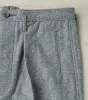 American Dress Trousers - Fox Brothers® Grey Chalk Stripe Herringbone Worsted Flannel sold by Division Road