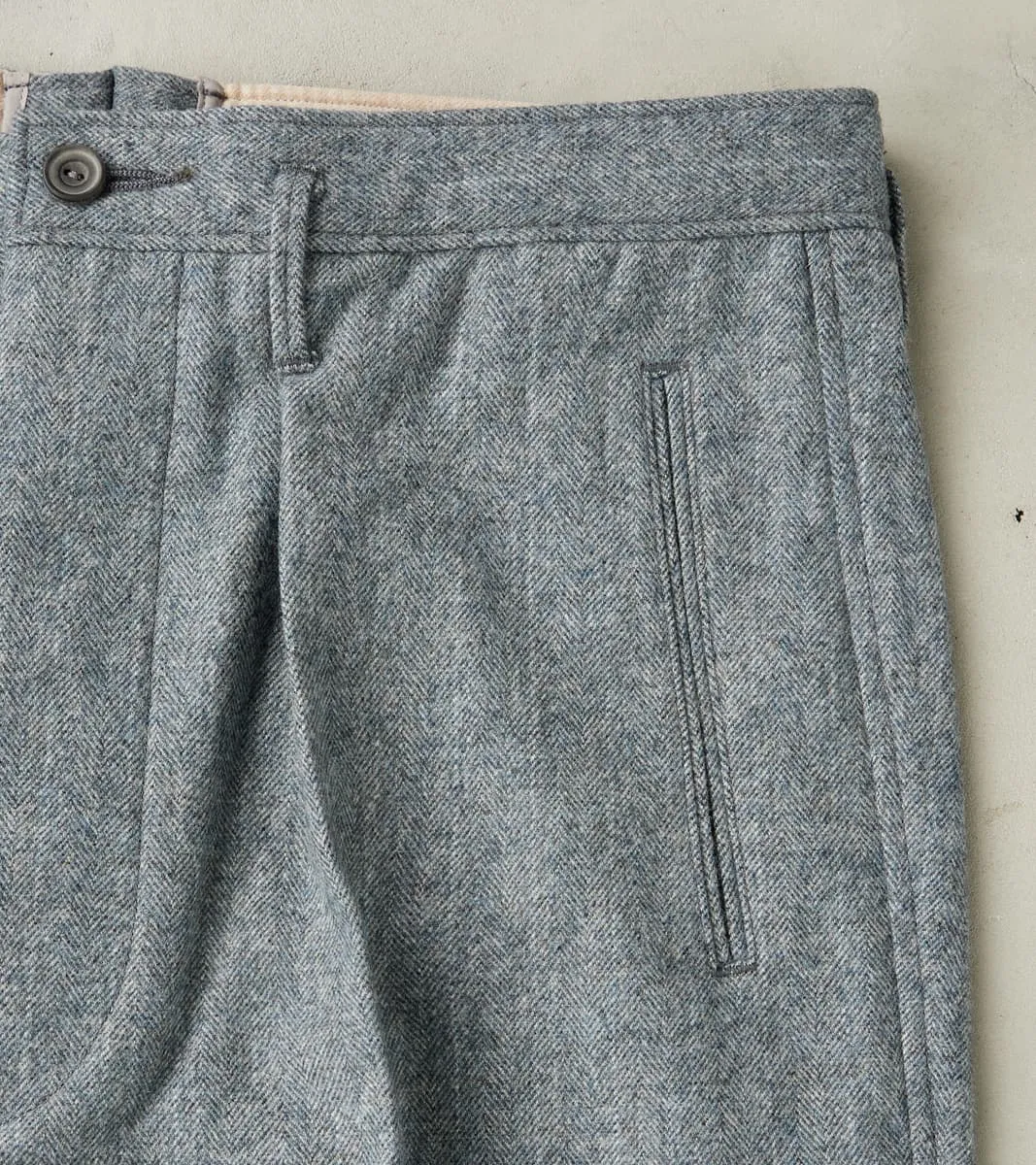 American Dress Trousers - Fox Brothers® Grey Chalk Stripe Herringbone Worsted Flannel sold by Division Road product image thumbnail 3