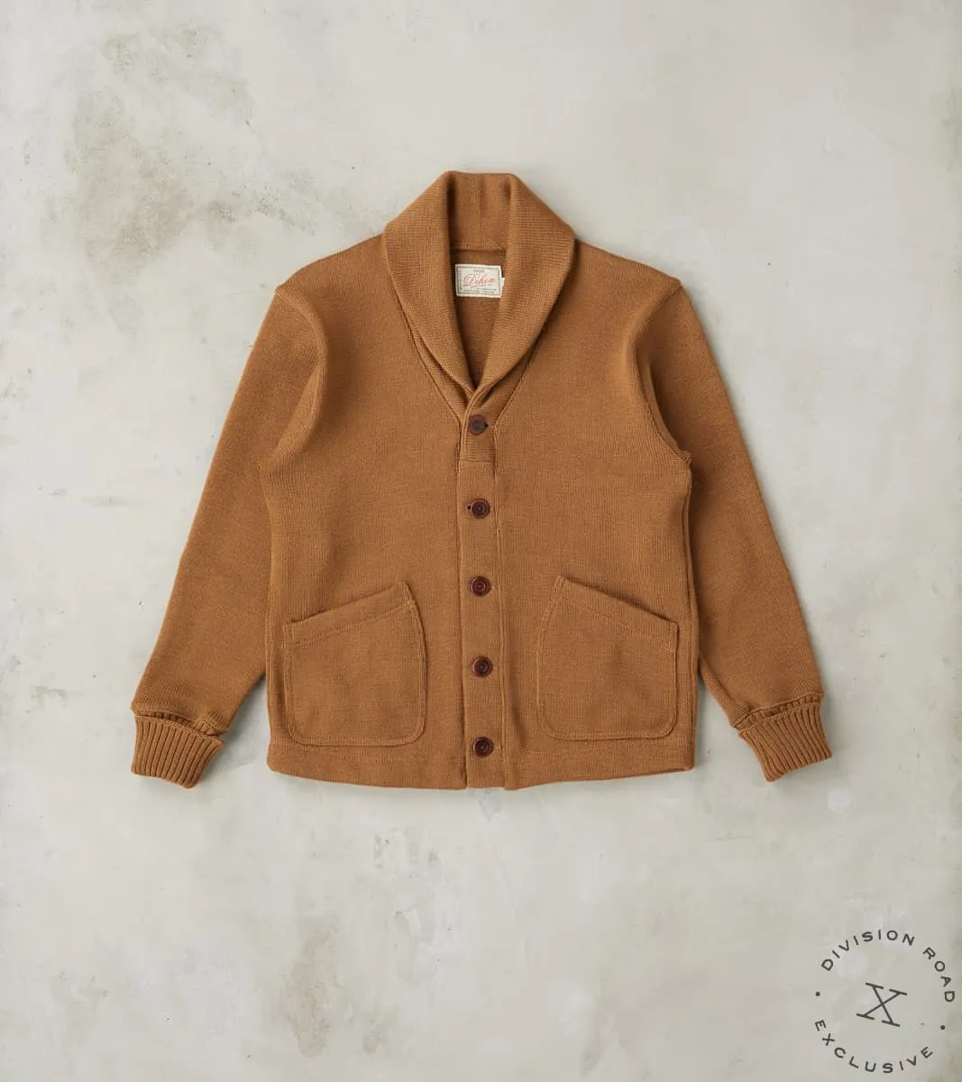 Shawl Cardigan - Dark Tan sold by Division Road