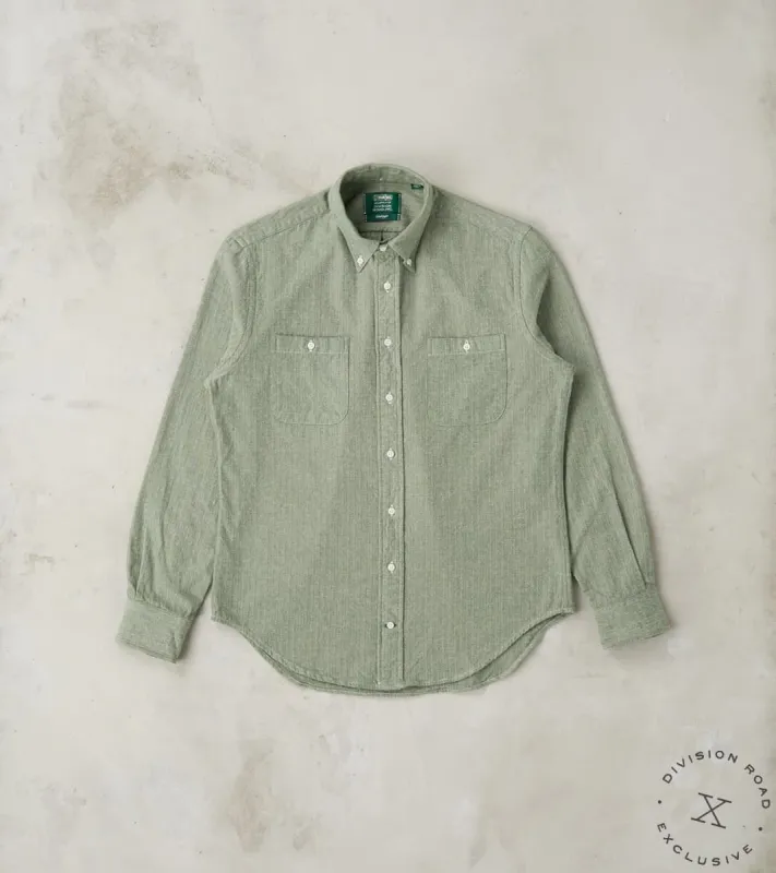 Shetland Herringbone Flannel - Basil sold by Division Road