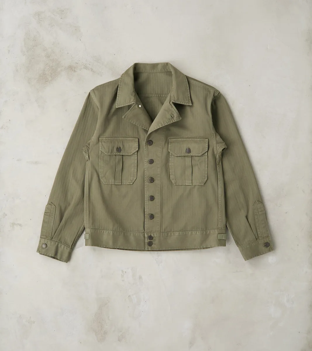 Army Jacket - Green Herringbone Twill sold by Division Road