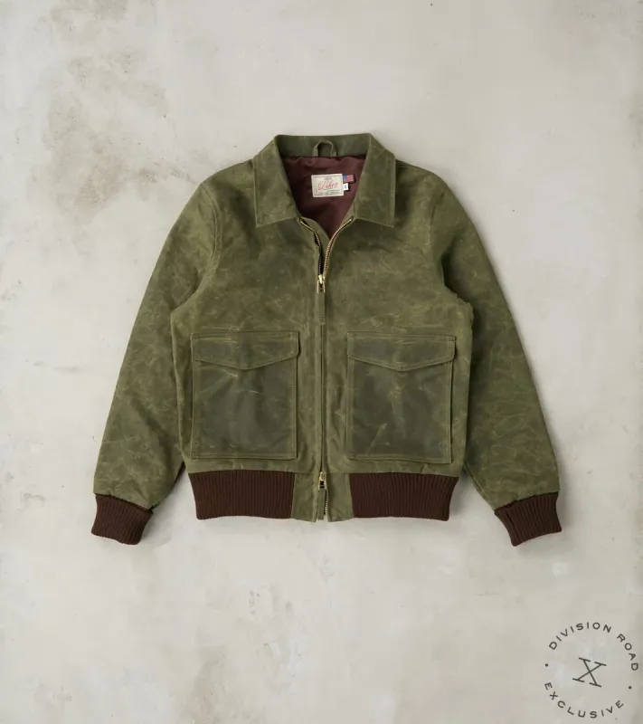 Carrier Jacket - 10oz Martexin Waxed Army Duck - Olive sold by Division Road