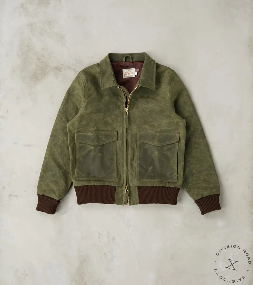 Carrier Jacket - 10oz Martexin Waxed Army Duck - Olive sold by Division Road