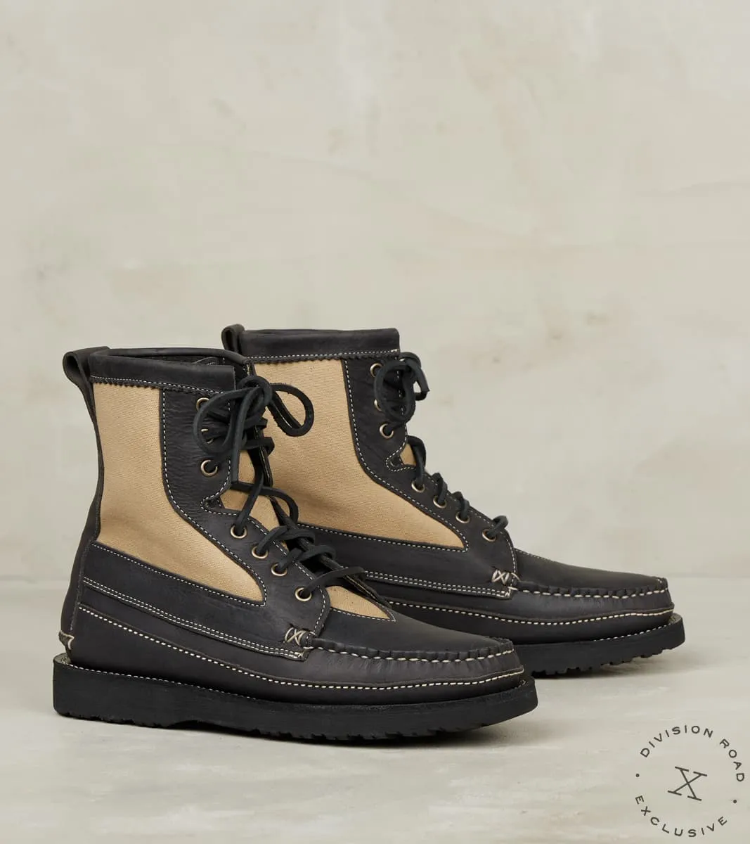 Rangeley Boot DB - Vibram 2062 - CFS Winter Smoke Waxed Kudu & Sage Waxed Canvas sold by Division Road