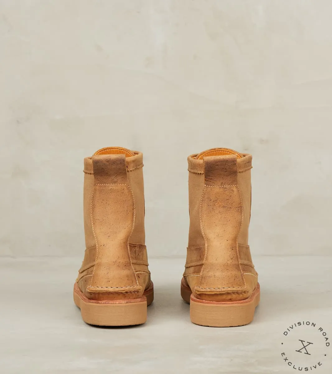 Rangeley Boot DB - Vibram 2060 - CFS Brandy Waxed Kudu & Field Tan Waxed Canvas sold by Division Road product image thumbnail 5