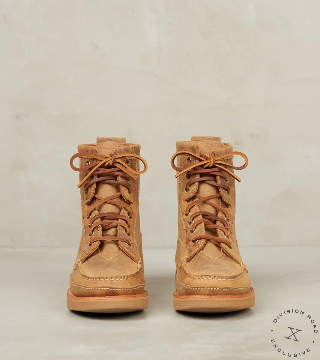 Rangeley Boot DB - Vibram 2060 - CFS Brandy Waxed Kudu & Field Tan Waxed Canvas sold by Division Road product image thumbnail 4