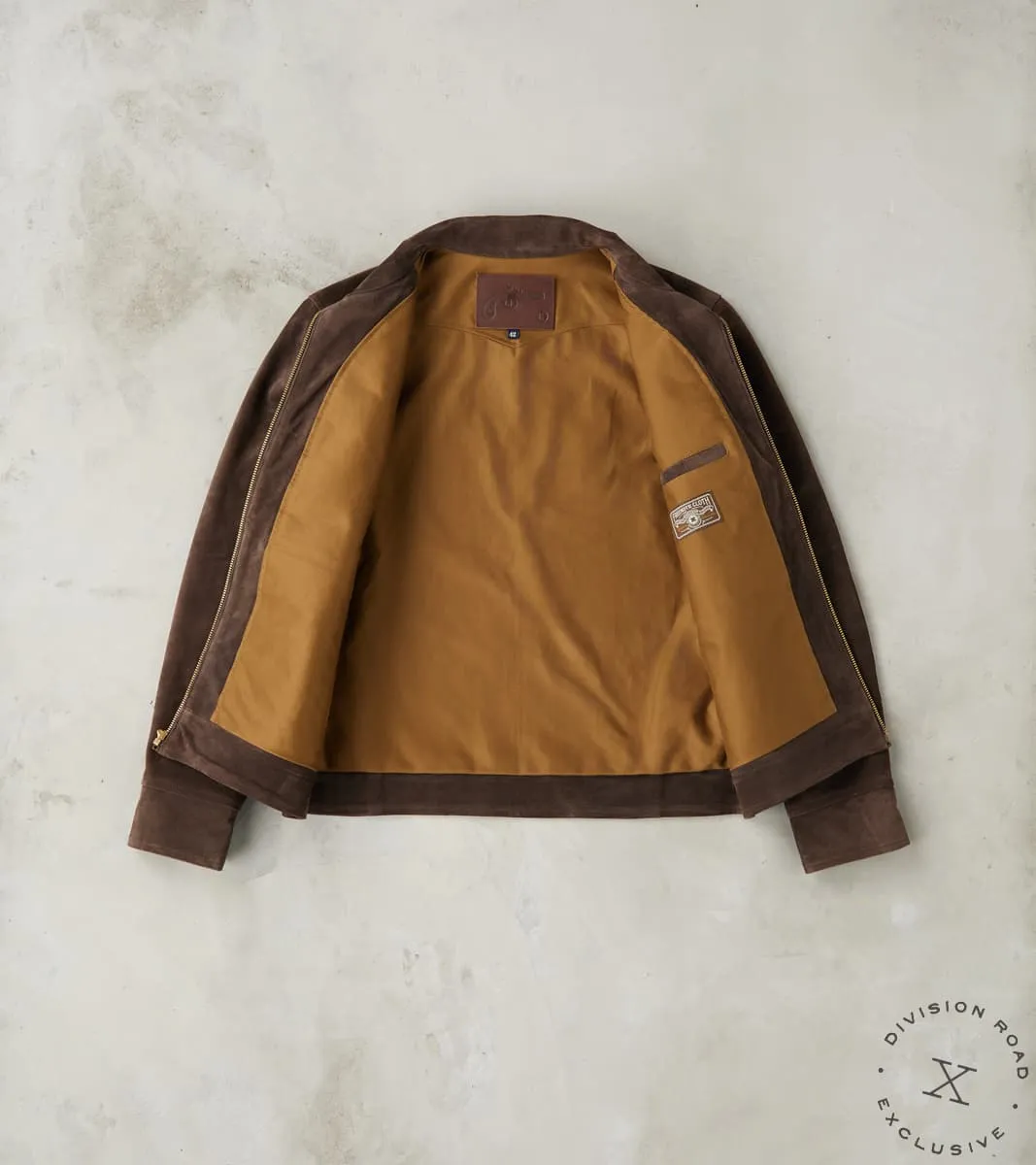 Alcorn Leather Jacket - Italian Calf Suede - Chocolate sold by Division Road product image thumbnail 3