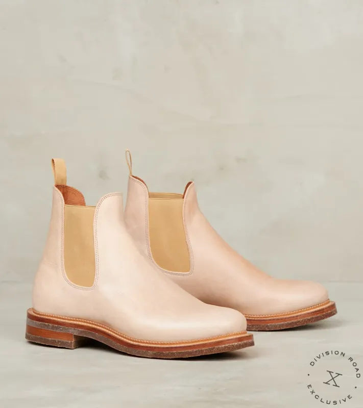 Chelsea Boot - 2030 - Lactae Hevea - Conceria Champagne Washed Vacchetta 800 sold by Division Road