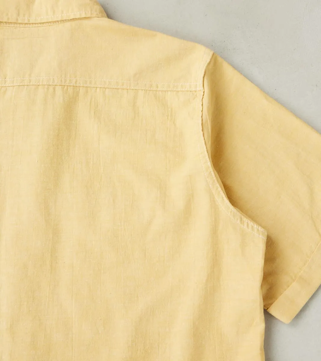 388-YEL - Short Sleeved Summer Shirt - 4oz Japanese Selvedge Blend Yellow sold by Division Road product image thumbnail 4