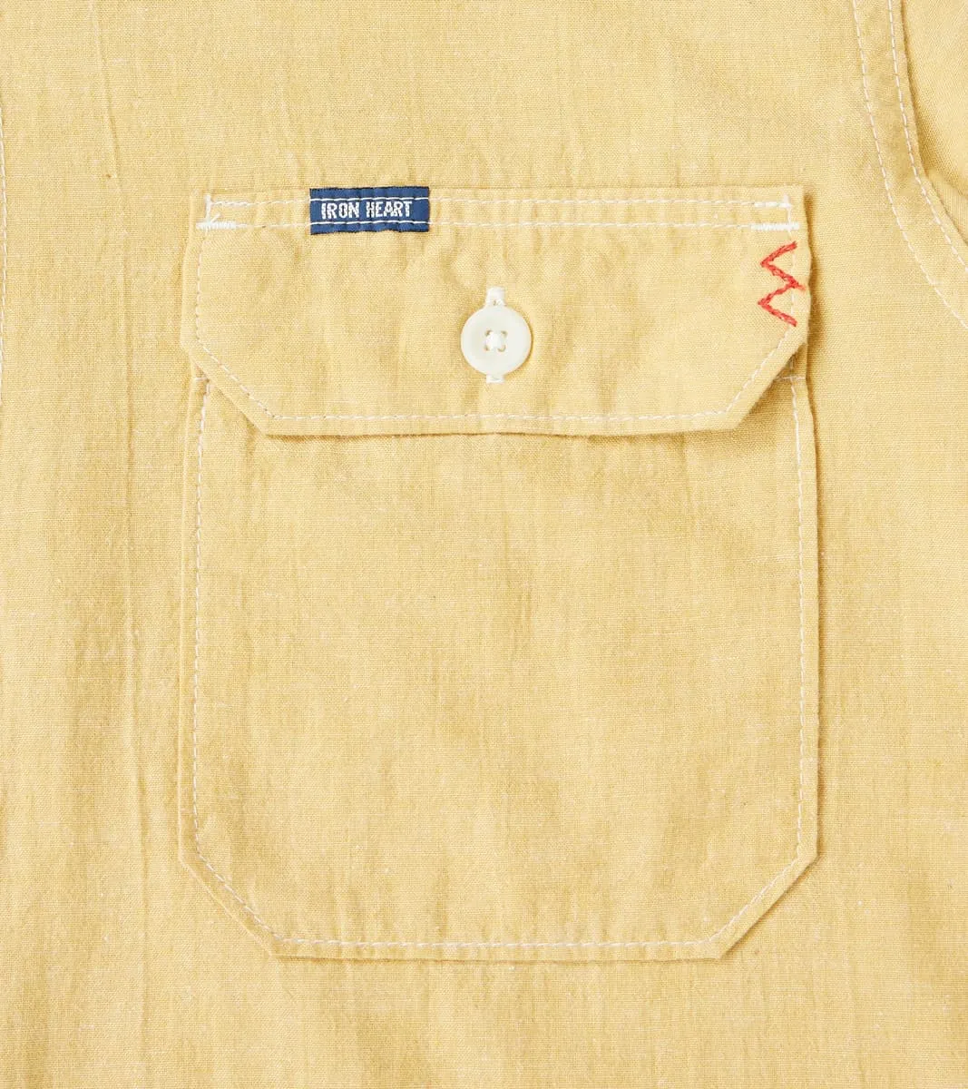 388-YEL - Short Sleeved Summer Shirt - 4oz Japanese Selvedge Blend Yellow sold by Division Road product image thumbnail 5
