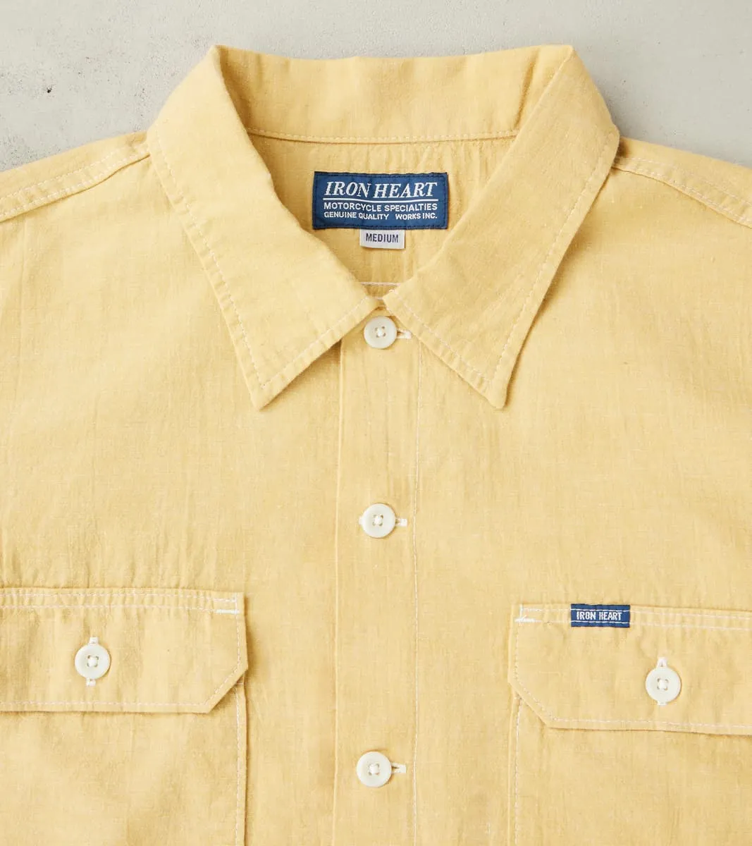 388-YEL - Short Sleeved Summer Shirt - 4oz Japanese Selvedge Blend Yellow sold by Division Road product image thumbnail 3