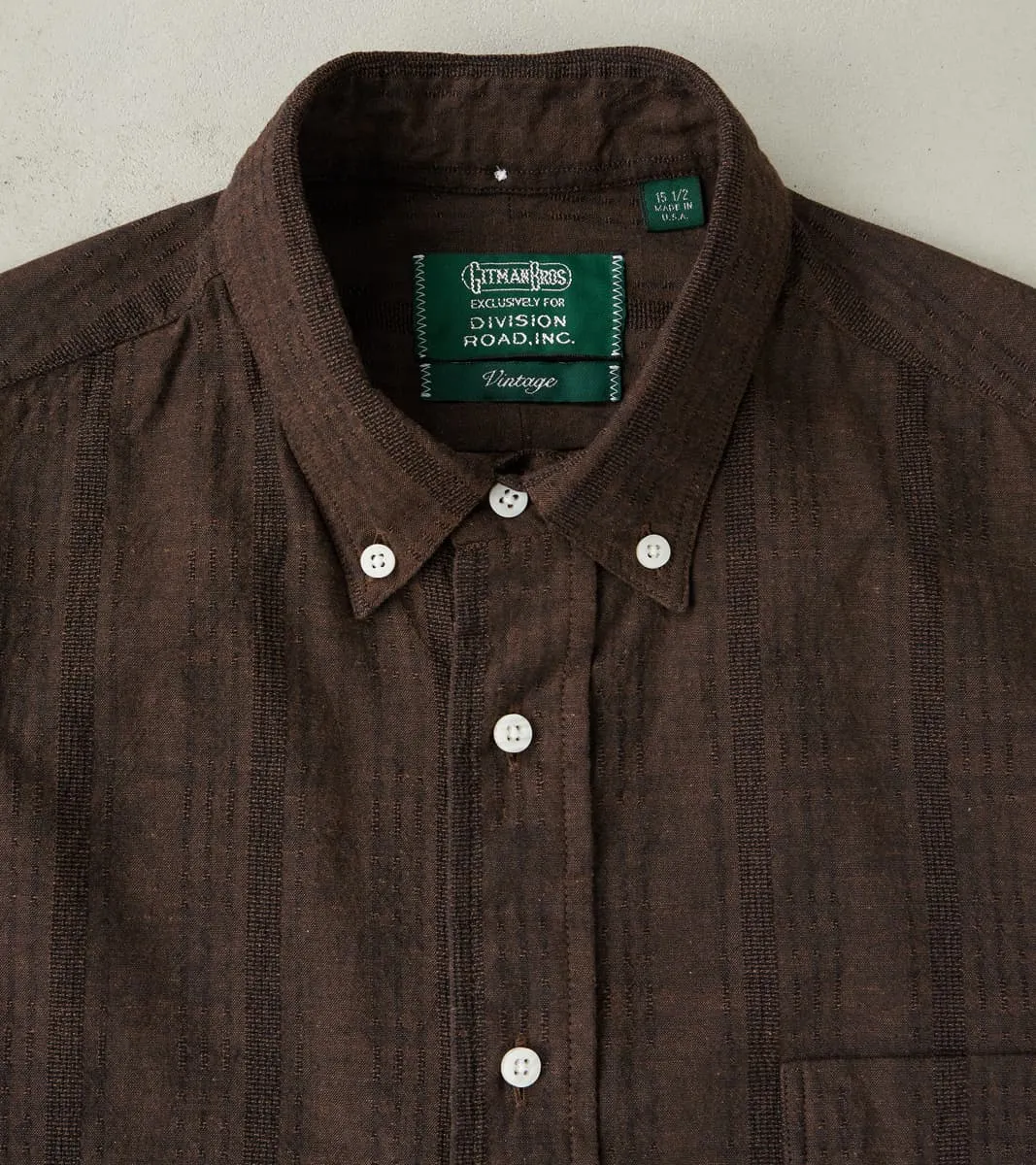 Japanese Cotton/Linen Dobby Stripe - Brown sold by Division Road product image thumbnail 3
