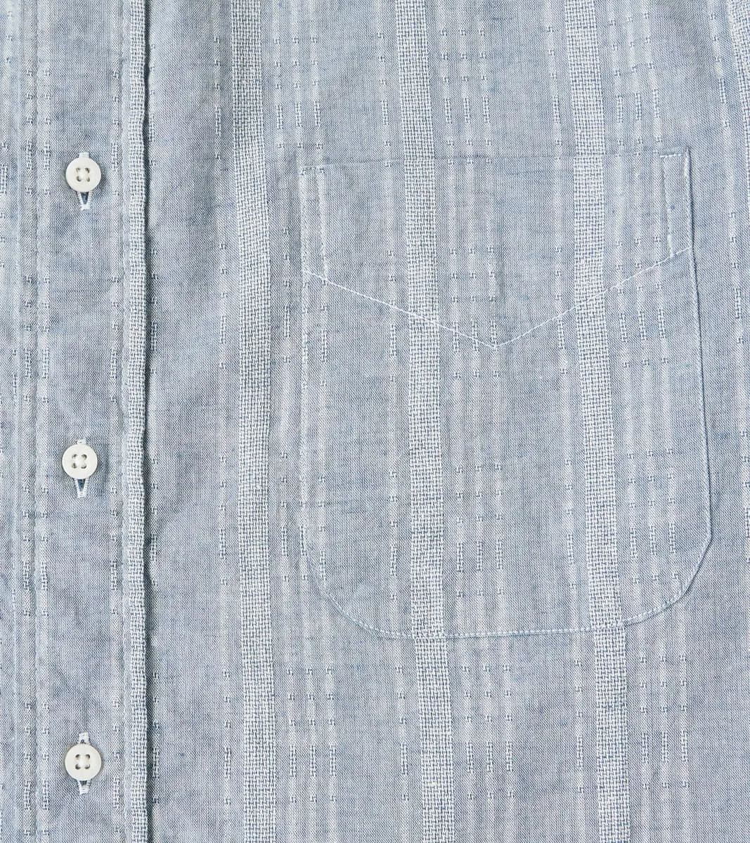 Japanese Cotton/Linen Dobby Stripe - Blue sold by Division Road product image thumbnail 5