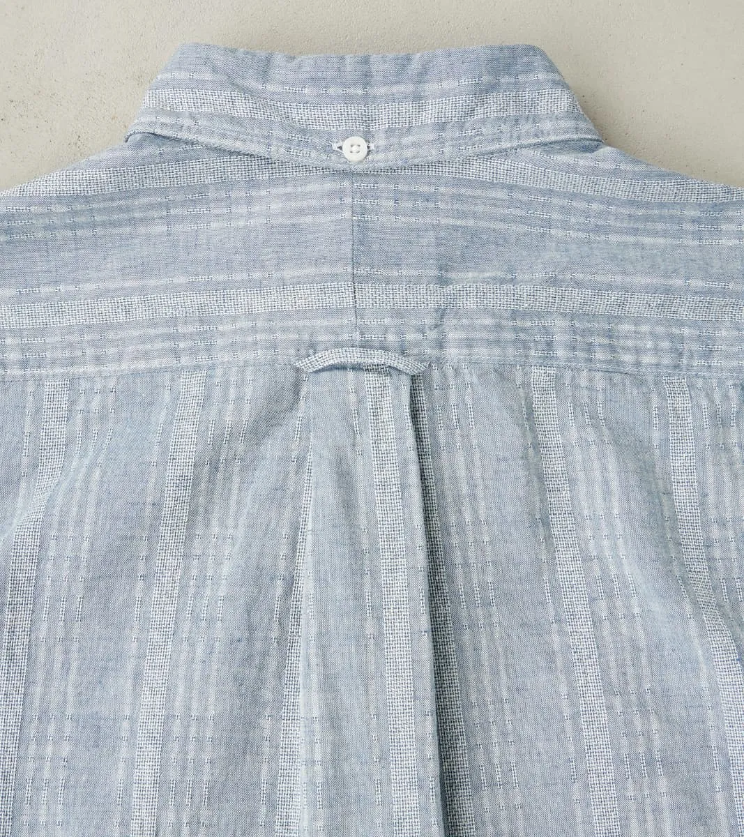 Japanese Cotton/Linen Dobby Stripe - Blue sold by Division Road product image thumbnail 4