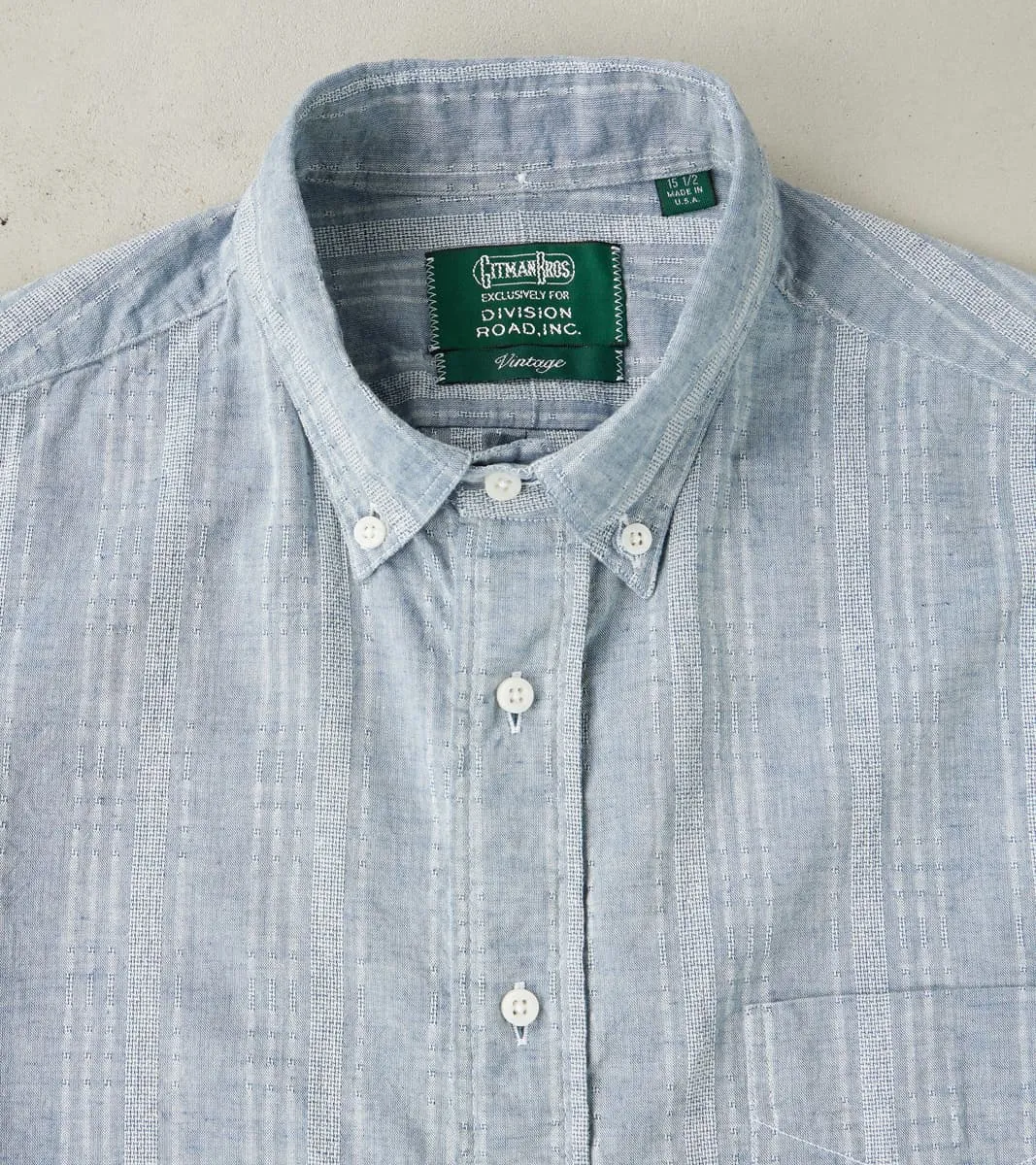 Japanese Cotton/Linen Dobby Stripe - Blue sold by Division Road product image thumbnail 3