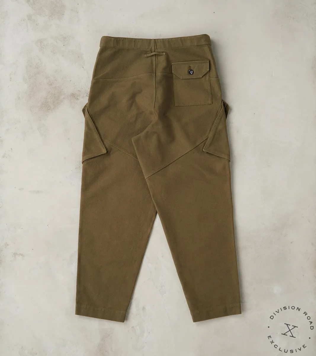 Swiss Army Cargo Trousers - B.Moss® Olive Reversed Bedford Cord sold by Division Road product image thumbnail 2
