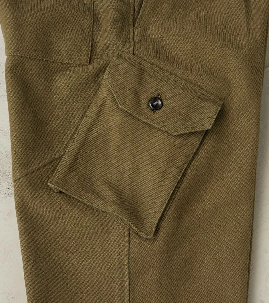 Swiss Army Cargo Trousers - B.Moss® Olive Reversed Bedford Cord sold by Division Road product image thumbnail 5