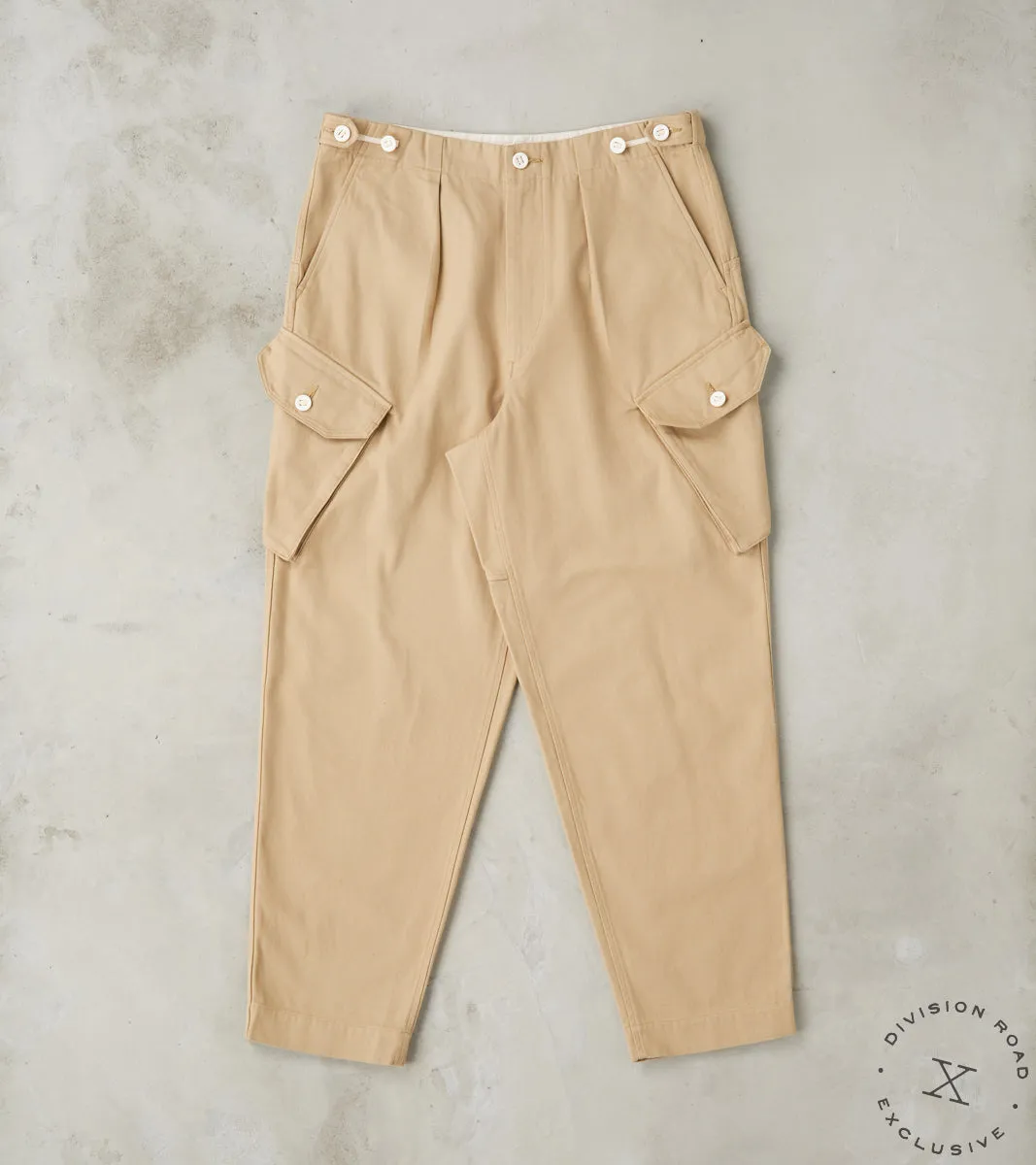 Swiss Army Cargo Trousers - British Tan Japanese Calvary Twill sold by Division Road