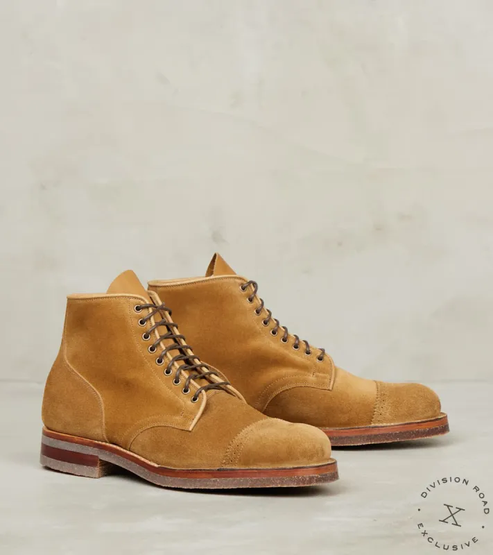 Service Boot - 2030 - Lactae Hevea - CF Stead Tobacco Janus Calf Suede sold by Division Road