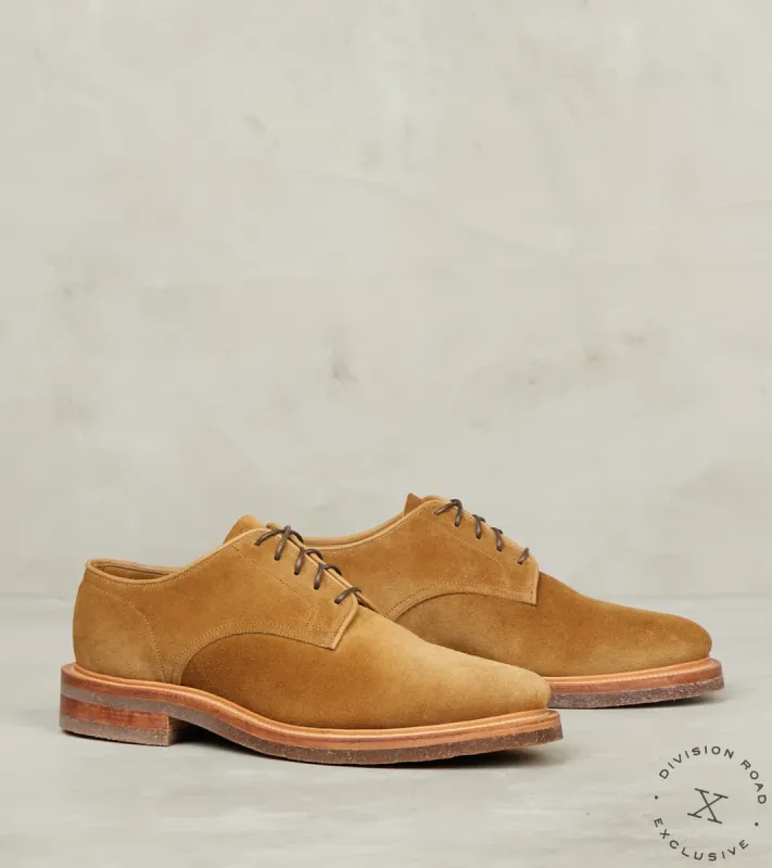 Rockland Blucher - 1035 - Lactae Hevea - CF Stead Tobacco Janus Calf Suede sold by Division Road
