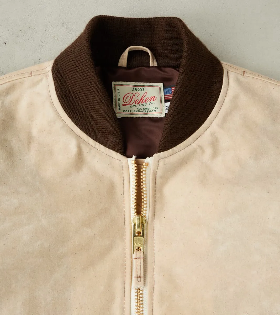 Flyers Club Bomber - 10oz Martexin Waxed Army Duck - Natural sold by Division Road product image thumbnail 4