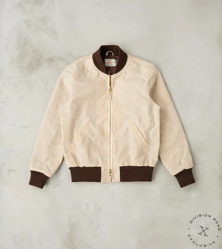 Flyers Club Bomber - 10oz Martexin Waxed Army Duck - Natural sold by Division Road