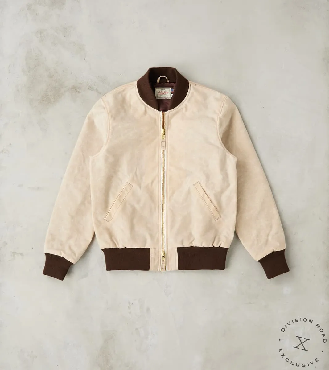 Flyers Club Bomber - 10oz Martexin Waxed Army Duck - Natural sold by Division Road