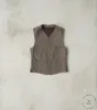 English Dress Hunt Vest - Dark Natural Optim® Wool Gabardine sold by Division Road