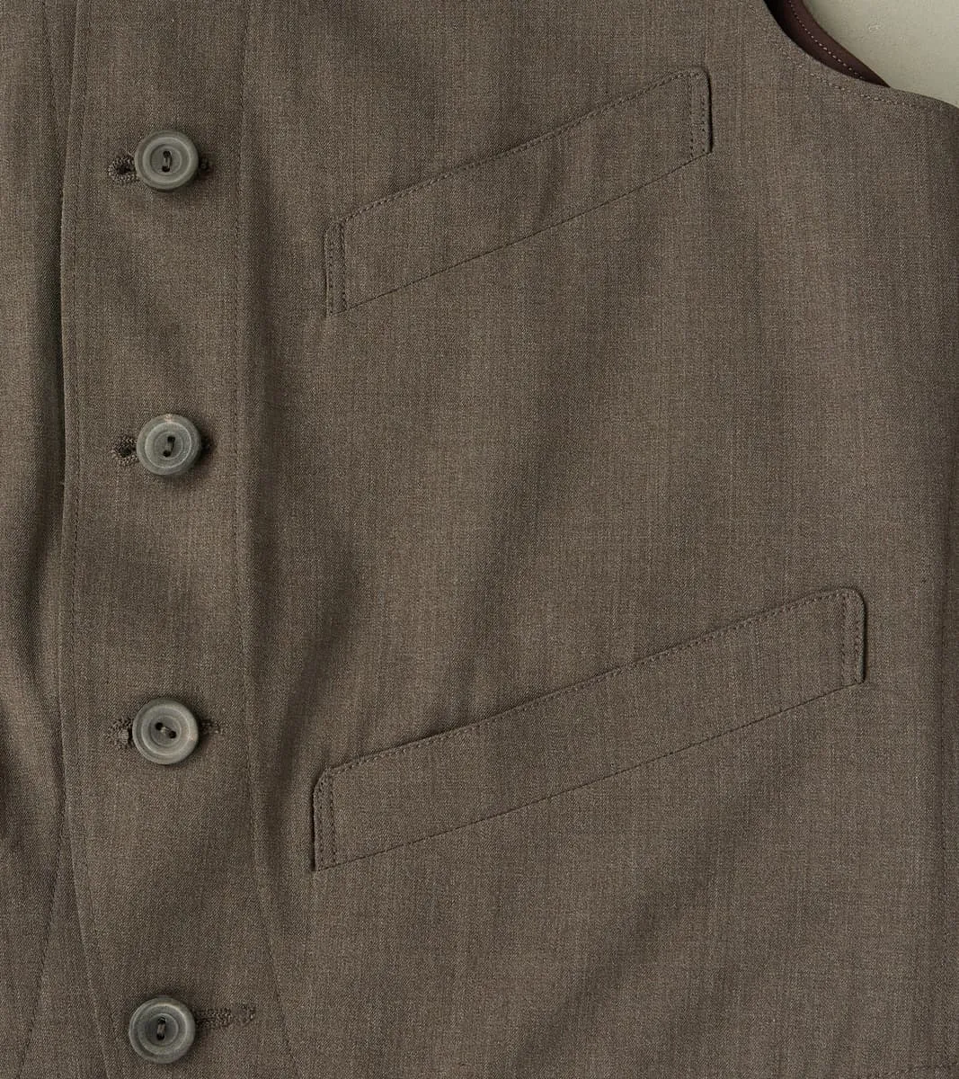 English Dress Hunt Vest - Dark Natural Optim® Wool Gabardine sold by Division Road product image thumbnail 5