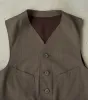 English Dress Hunt Vest - Dark Natural Optim® Wool Gabardine sold by Division Road
