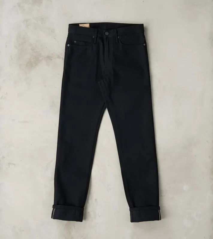 Portola - Classic Tapered - 17oz Black x Black Slub sold by Division Road