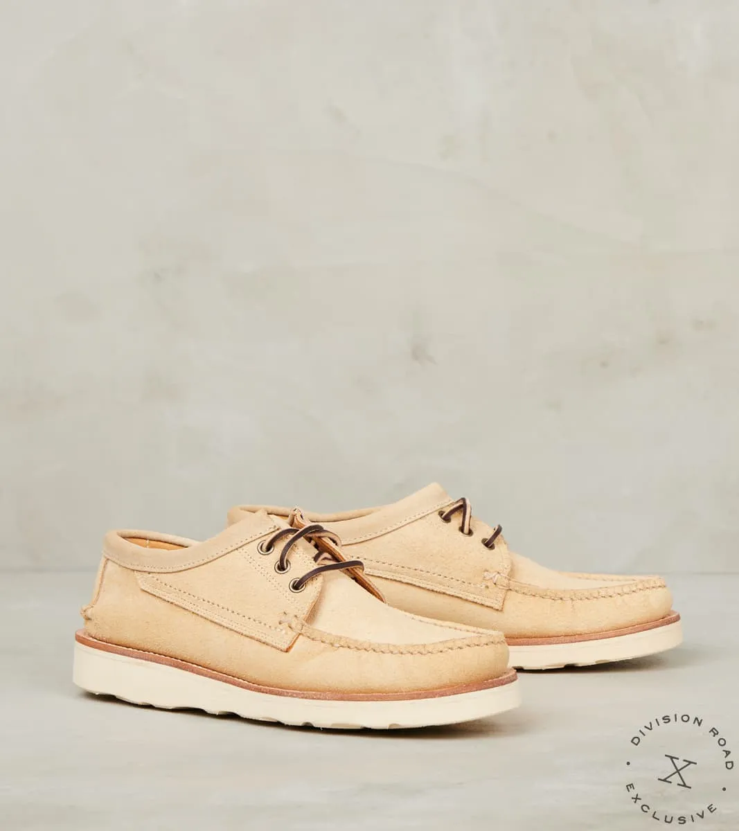 Rambler 3-Eye Moc - Vibram 4014 Christy - Beach Aniline Roughout sold by Division Road